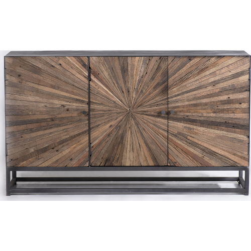 Astral Plains 3 Door Accent Cabinet in Reclaimed Wood